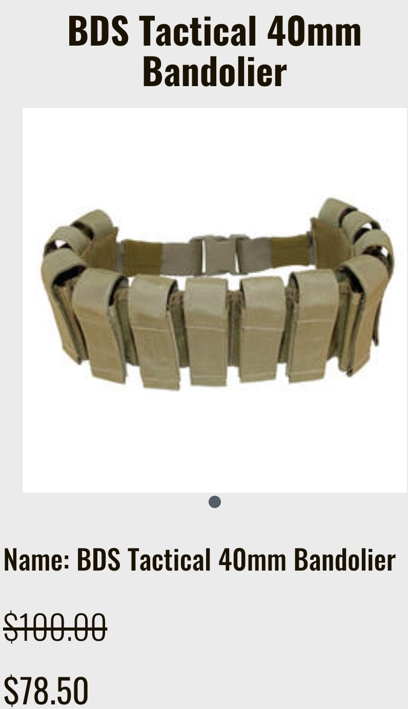 SOLD 40mm Belt BDS Tactical HopUp Airsoft sold-40mm-belt-bds-tactical-hopup-airsoft