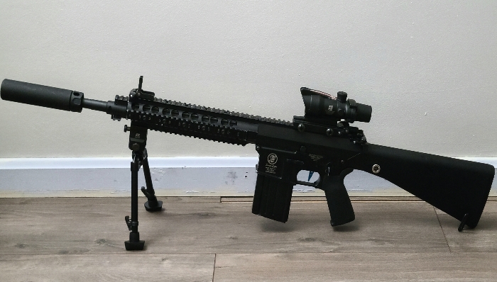 A K SR 25 SR25 SSG DMR AEG Fully Built Upgraded Perun V2 HopUp Airsoft