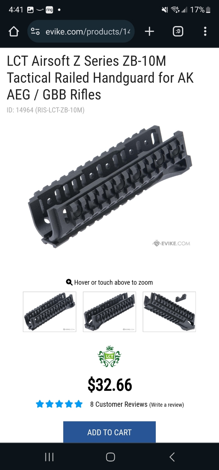 LCT z series zb-10m and zb-19 upper and lower rails for ak aeg and gbb ...