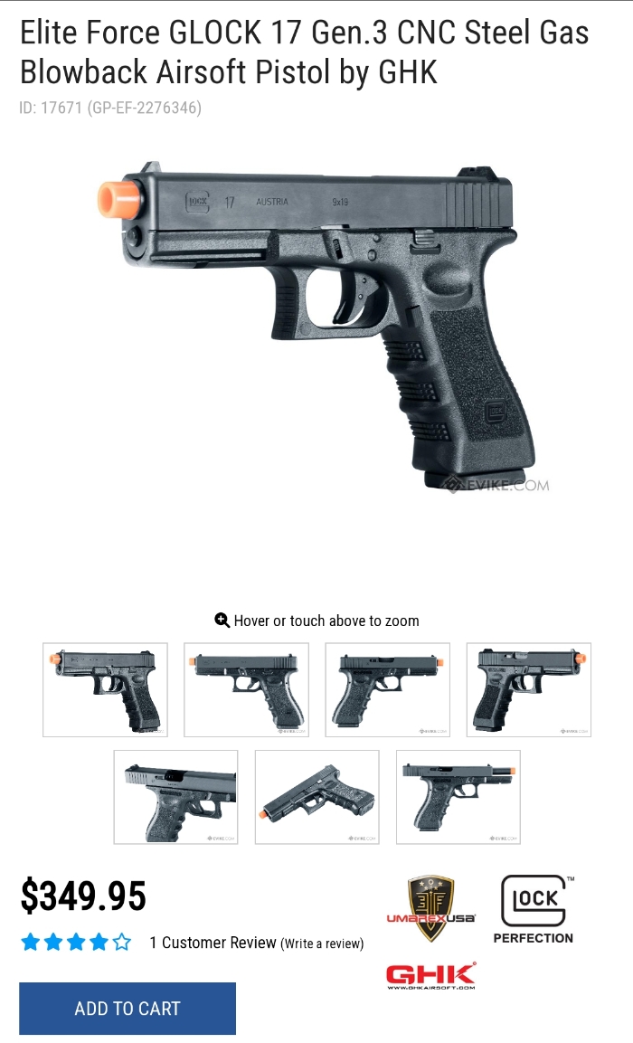 Sold Ghk Glock G Gen Cnc Full Steel Slide X Green Gas Mags