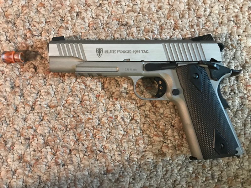 SOLD Elite Force 1911 polished chrome slide CO2 blowback. | HopUp Airsoft