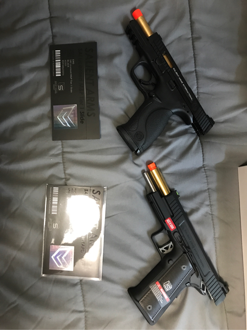 SOLD Brand New EMG / Salient Arms GBB AND Brand New EMG / SAI / Smith &  Wesson Licensed M&P 9 Full Size GNB | HopUp Airsoft