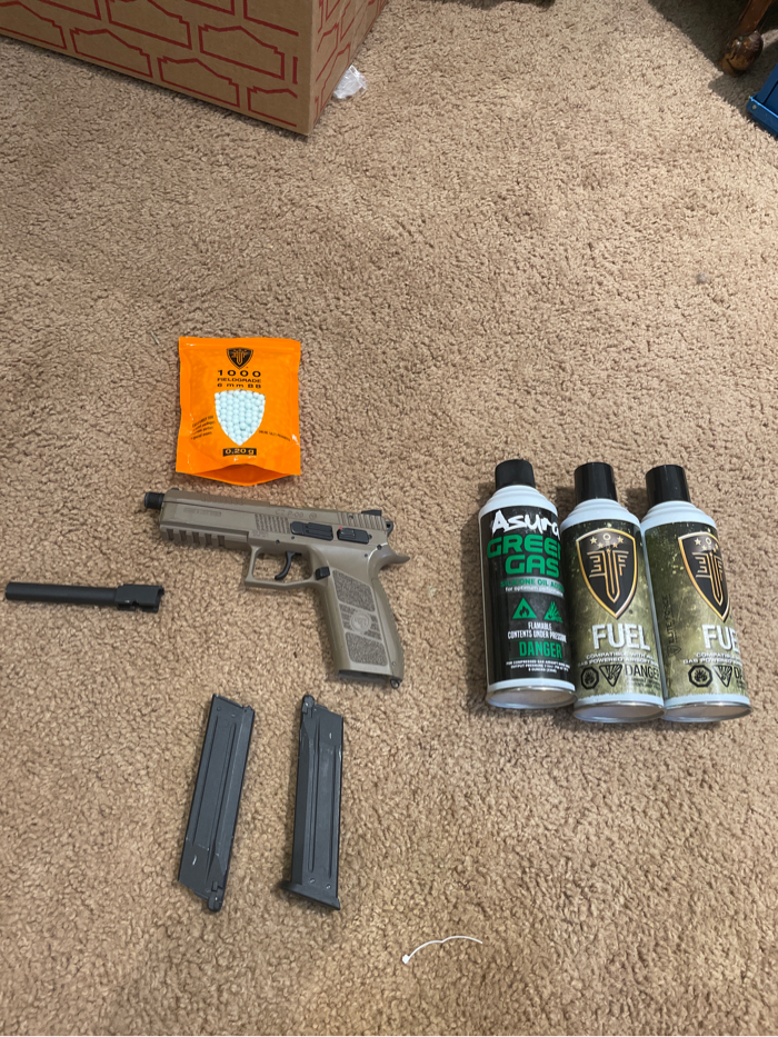 SOLD Cz P09 Airsoft Pistol With Lots Of Accessories HopUp Airsoft