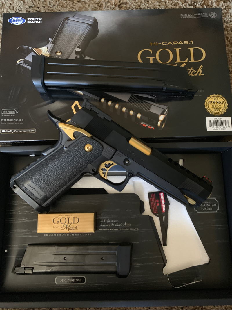 Sold Tokyo Marui Hi Capa Gold Match Hopup Airsoft