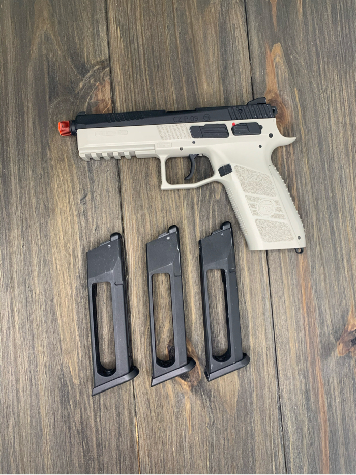 ASG CZ P09 GBB Pistol with spare mags HopUp Airsoft
