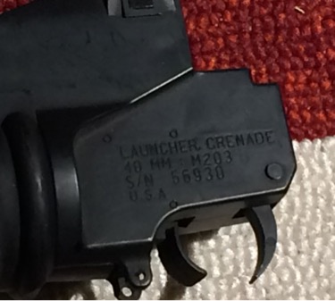 Sold 40mm M203 Grenade Launcher With M16 M4 Attachments 