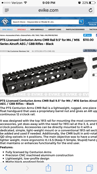 SOLD WTT for Mk18 or centurion ris | HopUp Airsoft