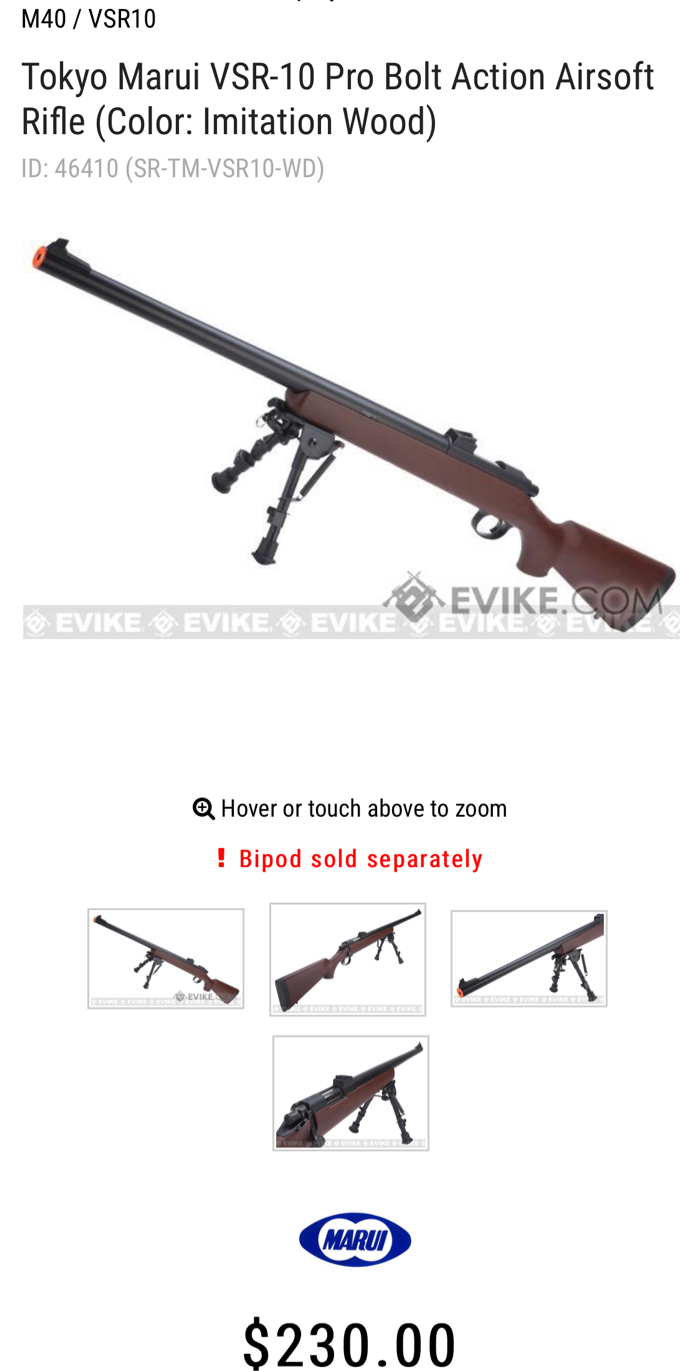 WELL BAR10 / VSR-10 Bolt Action Spring Sniper Rifle