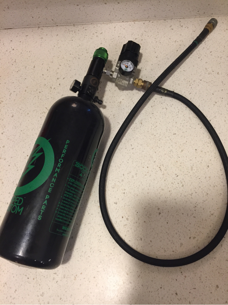 SOLD hpa tank and regulator setup amped ninja 62/3000 | HopUp Airsoft