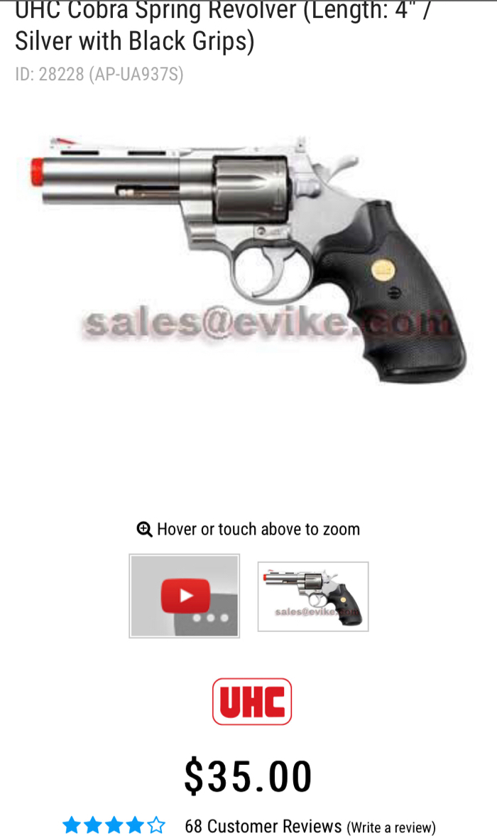 UHC Airsoft Spring Revolver w/ 4 Barrel - SILVER