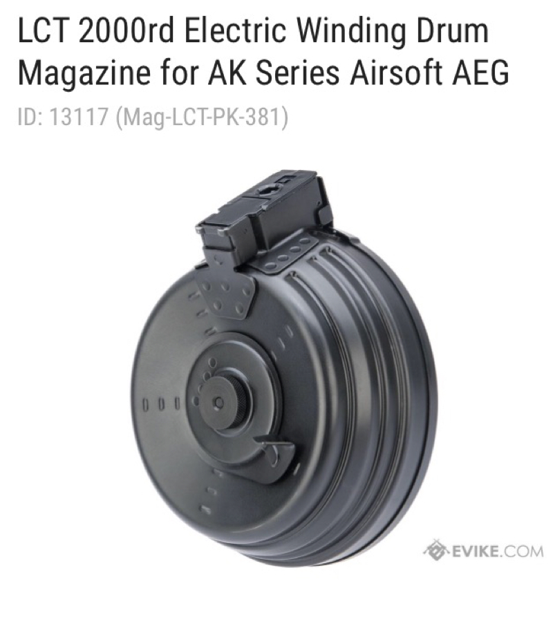 Sold lct 7 62 ak drum hopup airsoft